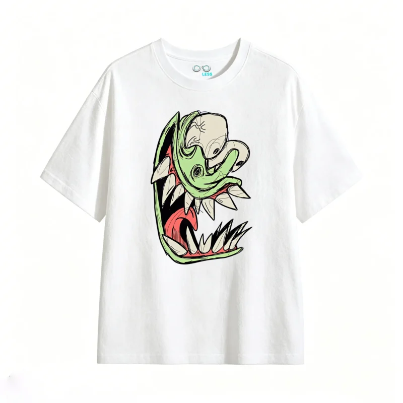 主图_2 Remera Algodón Estampado Monstruo Diseño Urbano Casual