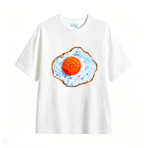 主图_2 Remera Algodón Estampado Huevo Frito Diseño Artístico Casual
