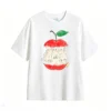 Remera Algodón Estampada Diseño Gatitos Manzana Kawaii