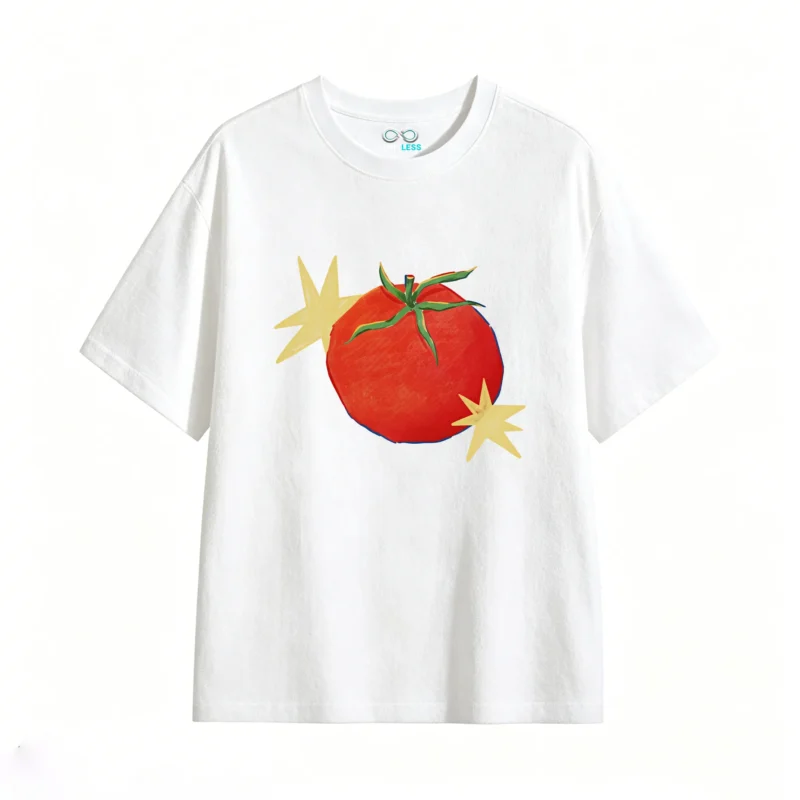 Remera Algodón Estampado Tomate Diseño Pop Art Casual
