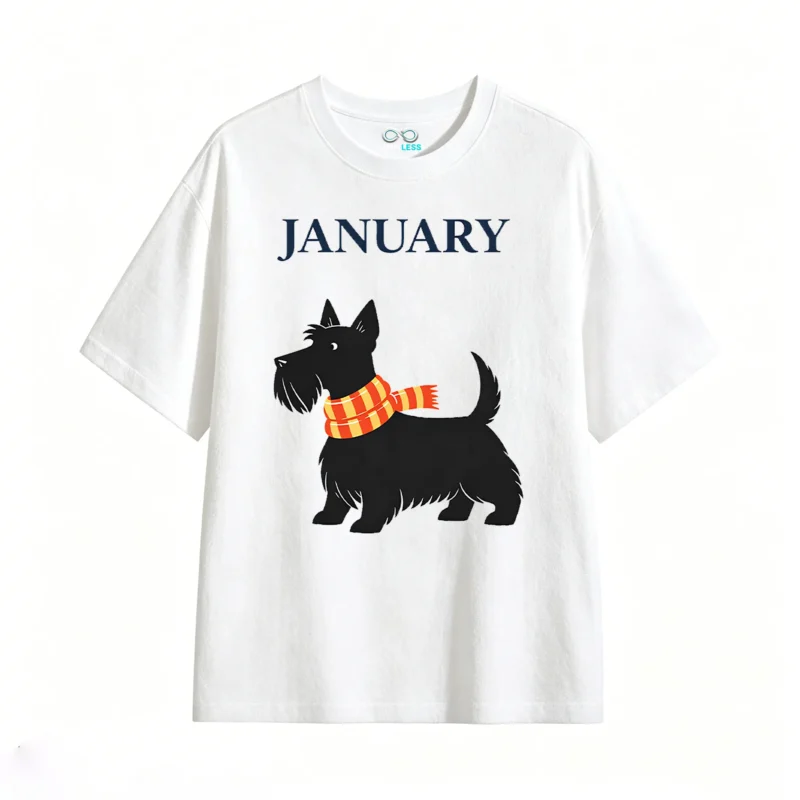 Remera Algodón Estampada Scottish Terrier Invierno Casual
