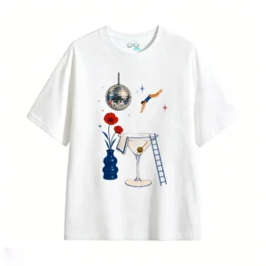 主图_2 Remera Algodón Estampa Martini Disco Retro Vintage Premium