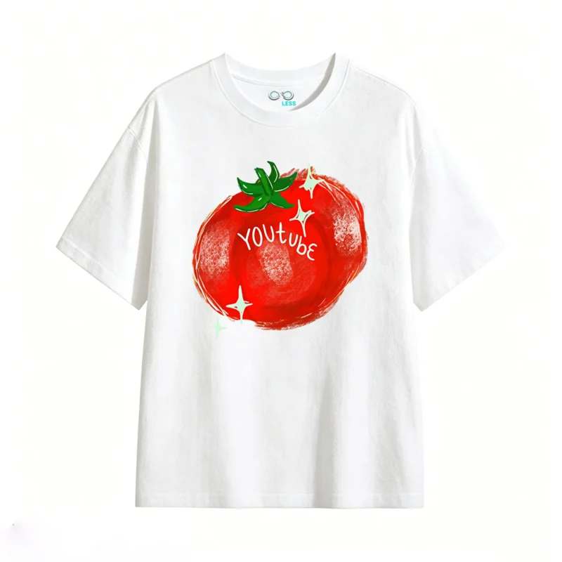 主图_2 Remera Algodón Estampada Tomate Youtube Casual Calidad Premium