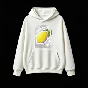 主图_2 Buzo con Capucha Algodón Estampado Limón Diseño Artístico Verano