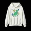 主图_2 Buzo con Capucha Algodón Estampado Dinosaurio Artístico Casual Premium