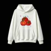 Buzo con Capucha Algodón Estampado Tomates Diseño Gourmet Oversize