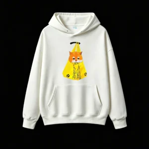 主图_2 Buzo con Capucha Algodón Estampado Gato Kawaii Diseño Urbano Premium