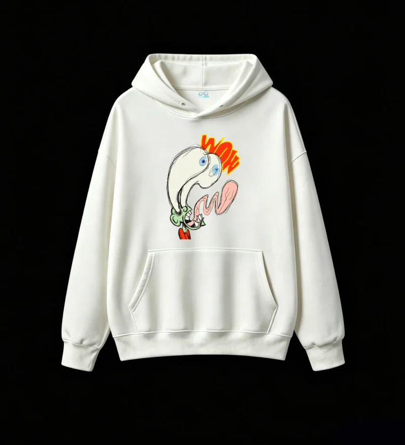 主图_2 Buzo con Capucha Algodón Diseño Wow Estampado Pop Art Urbano Calidad