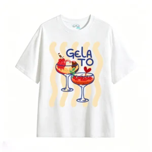 主图_2 Remera Algodón Estampado Gelato Verano Casual Premium