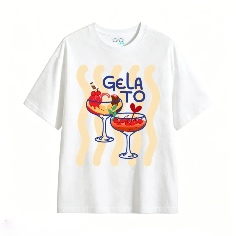 Remera Algodón Estampado Gelato Verano Casual Premium