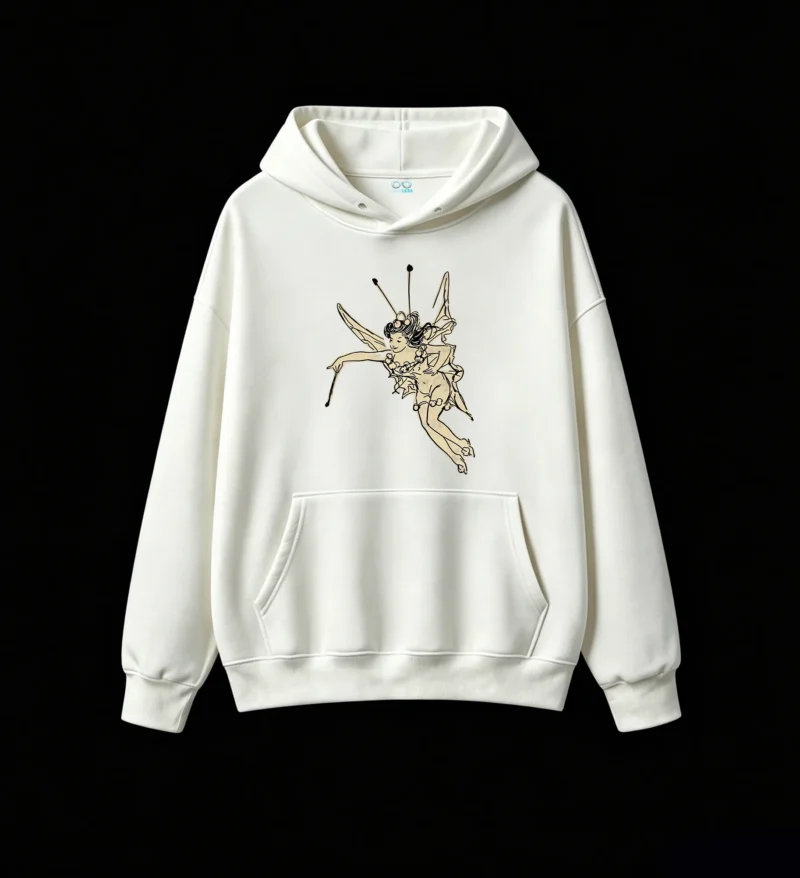 Buzo con Capucha Algodón Estampado Hada Estilo Vintage Casual Premium