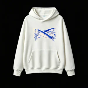 主图_2 Buzo con Capucha Algodón Estampado Peces Diseño Marino Moda Casual