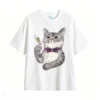 主图_2 Remera Algodón Estampado Gato Martini Elegante Premium