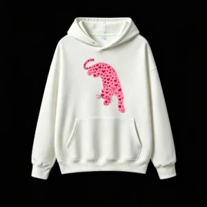 主图_2 Buzo con Capucha Algodón Estampado Leopardo Corazones Casual Premium