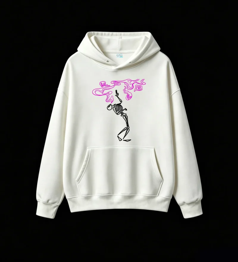 主图_2 Buzo con Capucha Algodón Estampado Neón Diseño Abstracto Urbana Moda