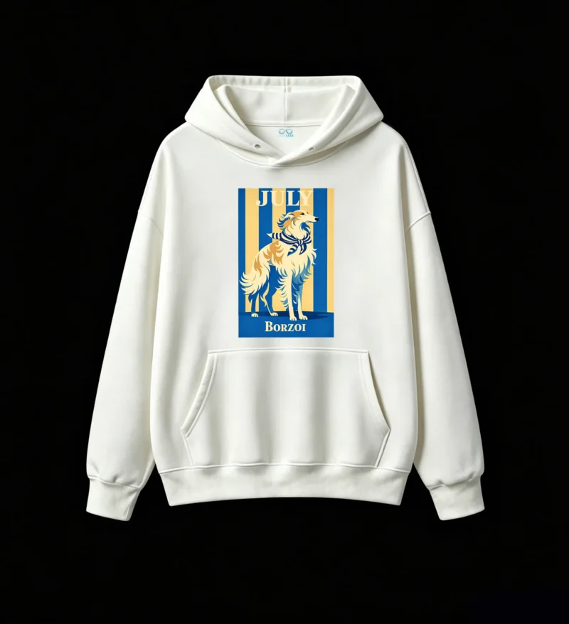 主图_2 Buzo con Capucha Algodón Estampada Borzoi Julio Diseño Exclusivo