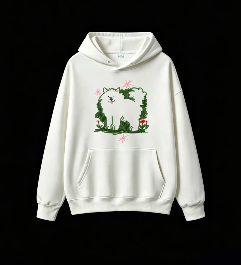 主图_2 Buzo con Capucha Algodón Estampado Perro Chow Chow Diseño Premium