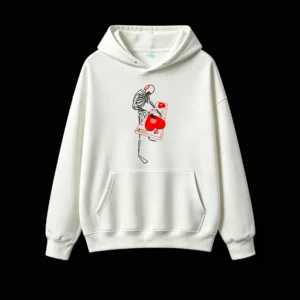主图_2 Buzo con Capucha Algodón Estampado Corazón Urbano Diseño Trendy Calidad