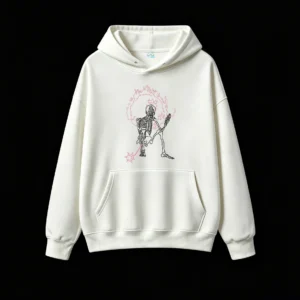 主图_2 Buzo con Capucha Algodón Estampado Fuego Corona Diseño Urbano Oversize