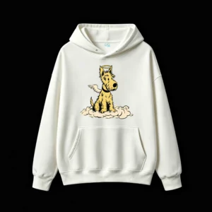 主图_2 Buzo con Capucha Algodón Estampado Perro Angelito Diseño Vintage Premium