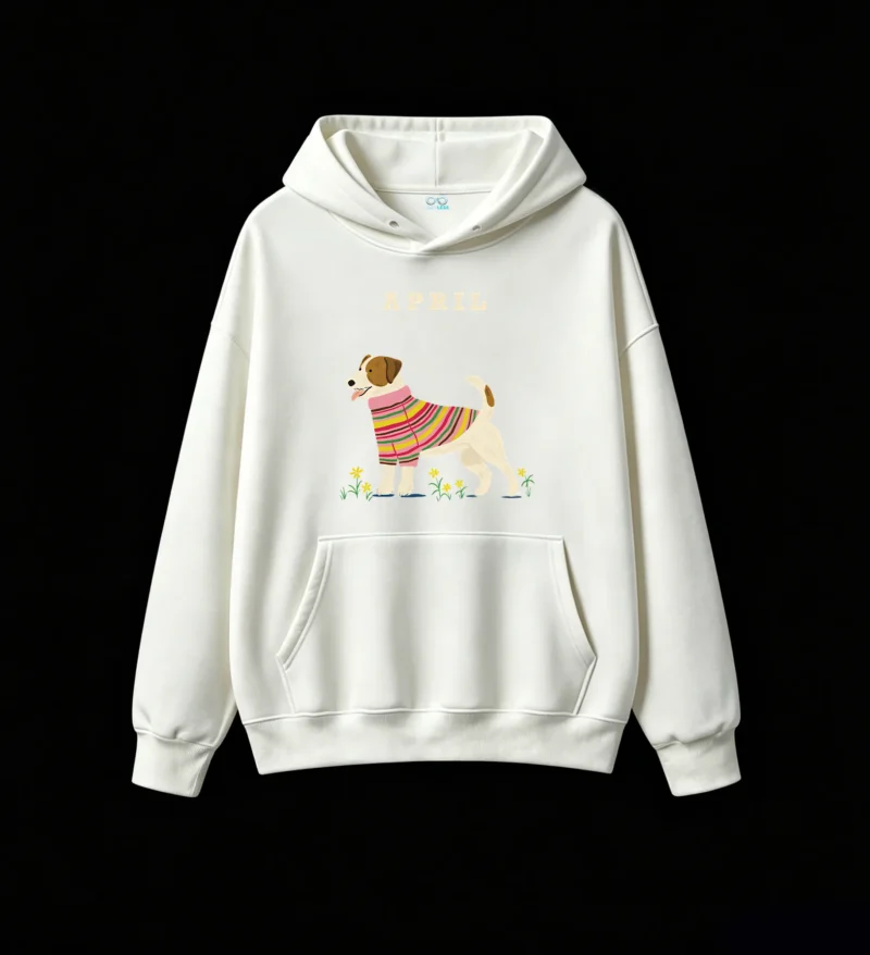 主图_2 Buzo con Capucha Algodón Estampado Jack Russell Terrier Casual Diseño