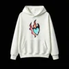 Buzo con Capucha Algodón Estampado Corazón Fuego Diseño Urbano Premium
