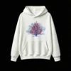 Buzo con Capucha Algodón Estampado Árbol Fuego Abstracto Casual Premium