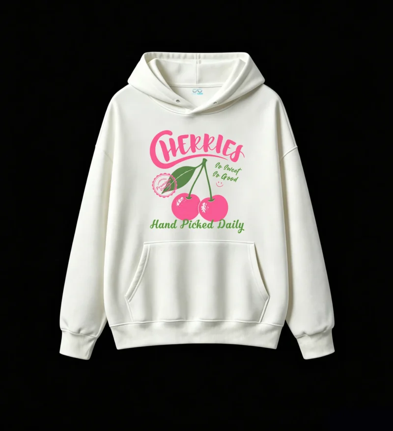 主图_2 Buzo con Capucha Algodón Estampada Cherries Diseño Trendy Premium