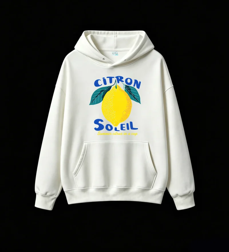Buzo con Capucha Algodón Estampado Limón Verano Citron Soleil Moda