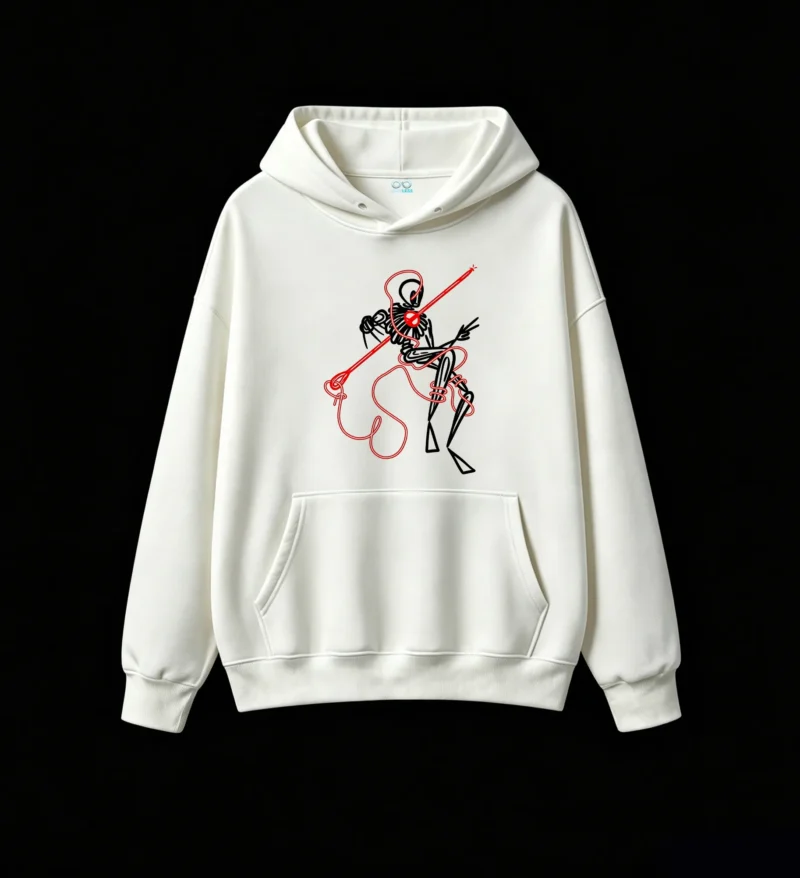 Buzo con Capucha Algodón Estampado Lineal Minimalista Diseño Arte Premium