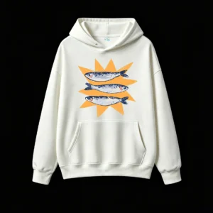 主图_2 Buzo con Capucha Algodón Estampado Peces Diseño Creativo Casual Premium