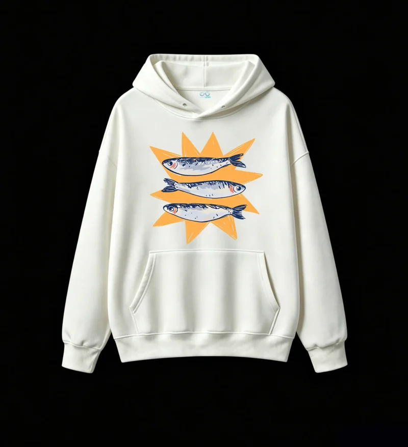 主图_2 Buzo con Capucha Algodón Estampado Peces Diseño Creativo Casual Premium