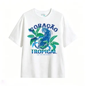 主图_2 Remera Algodón Estampado Leopardo Tropical Diseño Urbano