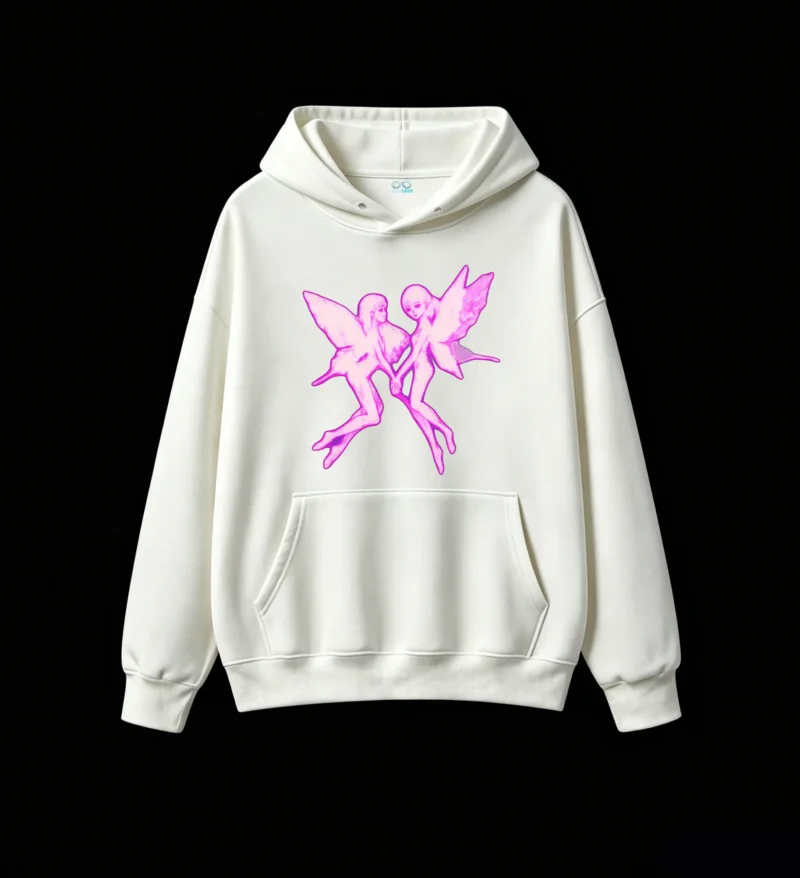 主图_2 Buzo con Capucha Algodón Estampado Fairy Core Aesthetic Y2K Oversize