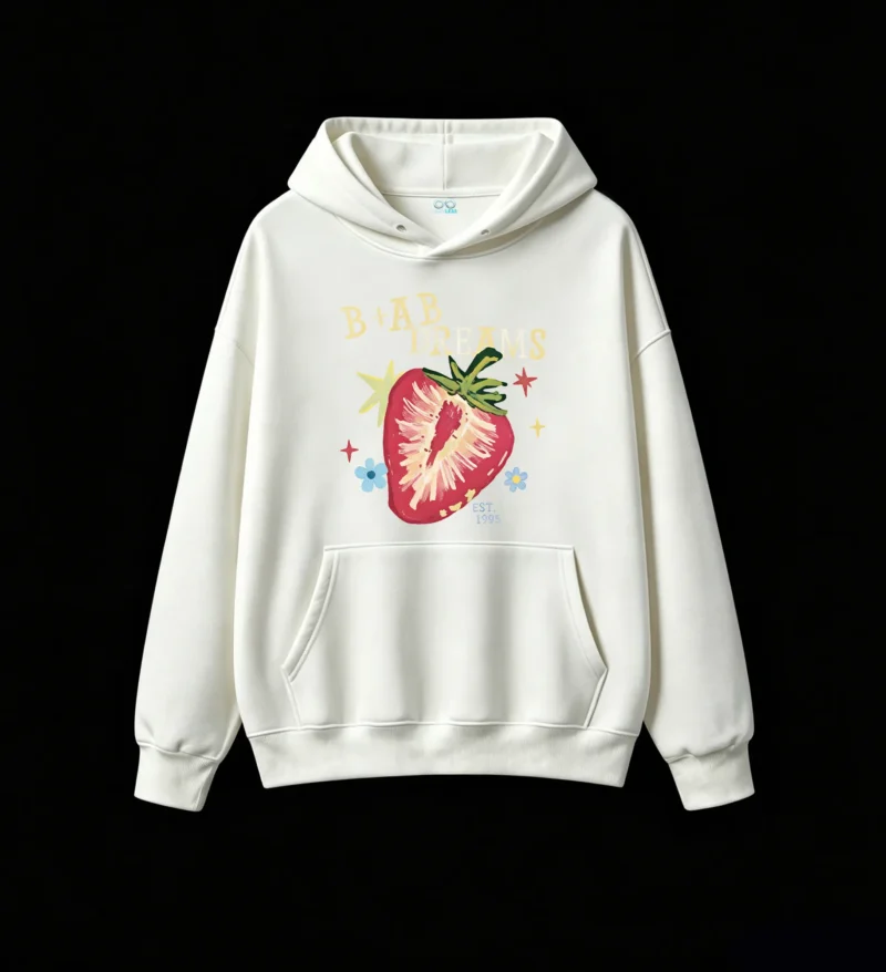 Buzo con Capucha B+ab Dreams Algodón Estampado Fruta Oversize Casual