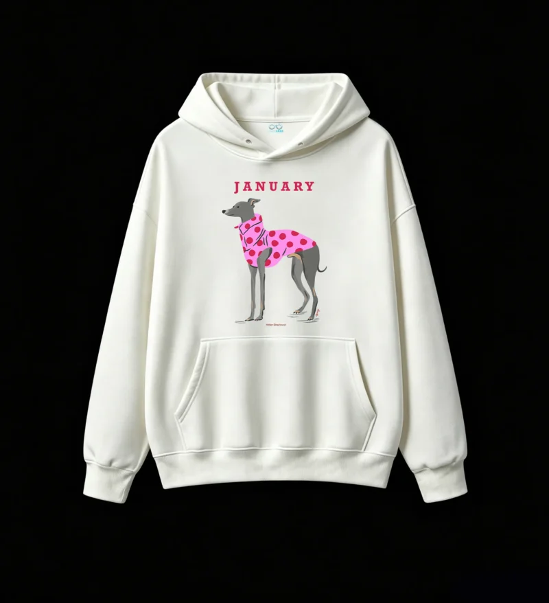 主图_2 Buzo con Capucha Algodón Estampa Galgo Lunares Casual Verano Premium