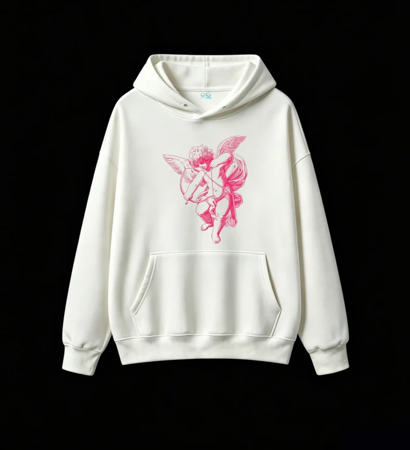 Buzo con Capucha Algodón Estampado Cupido Aesthetic Tendencia Premium