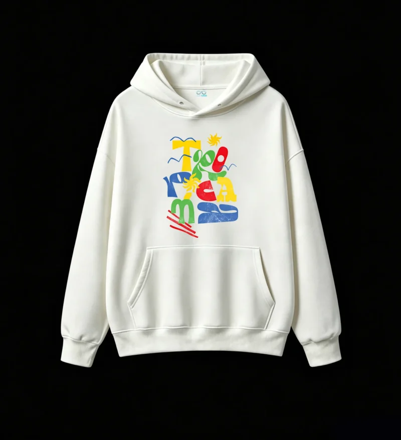 主图_2 Buzo con Capucha Algodón Estampado Tropical Diseño Verano Playa Casual