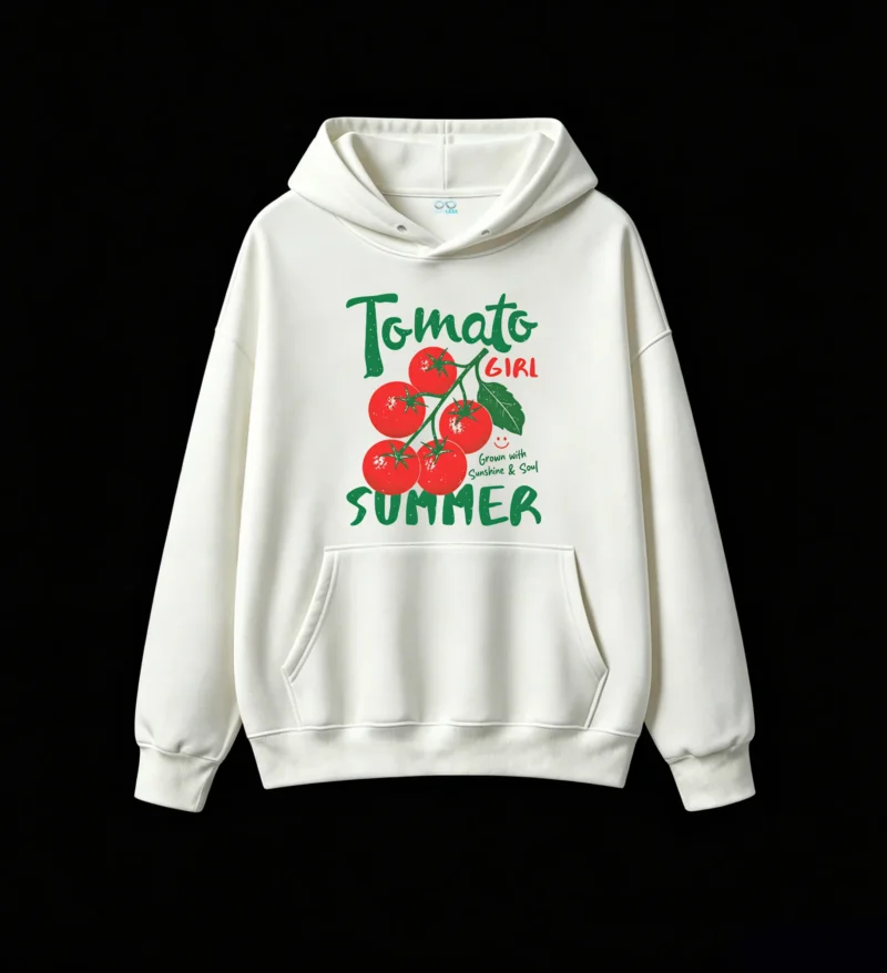主图_2 Buzo con Capucha Algodón Estampada Tomate Verano Vintage Oversize