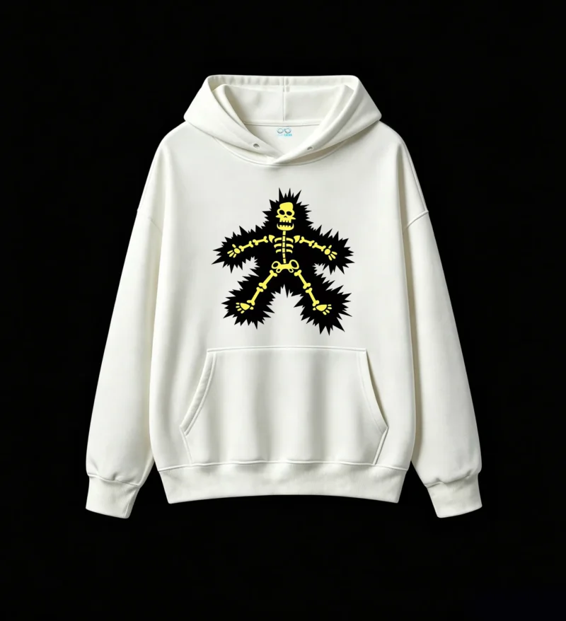 主图_2 Buzo con Capucha Algodón Estampado Esqueleto Calavera Urbano Premium