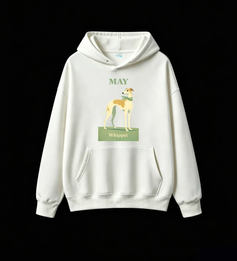 主图_2 Buzo con Capucha Algodón Estampada Whippet Diseño Mascotas Casual Premium