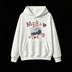 主图_2 Buzo con Capucha Algodón Estampada Gato Kawaii Diseño Oversize Premium