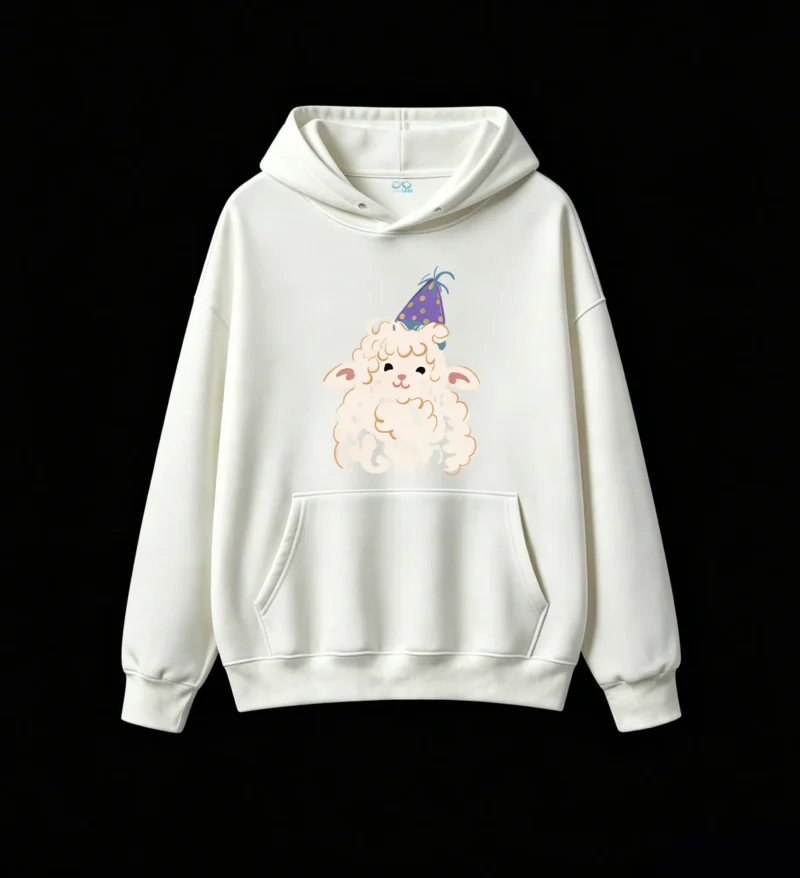 主图_2 Buzo con Capucha Algodón Estampado Cordero Fiesta Diseño Kawaii