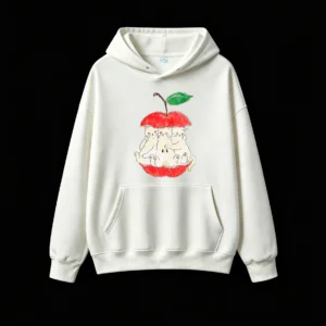 Buzo con Capucha Algodón Estampada Diseño Gatitos Manzana Kawaii