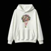 Buzo con Capucha Algodón Ramo Gatos Flores Diseño Kawaii Estampado