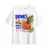 Remera Algodón Drinks Good Vibes Estampada Verano Oversize