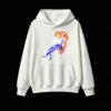 Buzo con Capucha Algodón Estampado Esqueletos Fuego Diseño Urbano