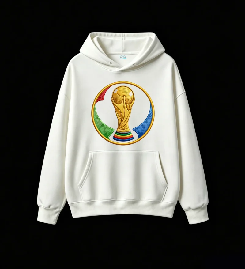 Buzo con Capucha Algodón Copa Mundial Estampado Premium Fútbol Argentino