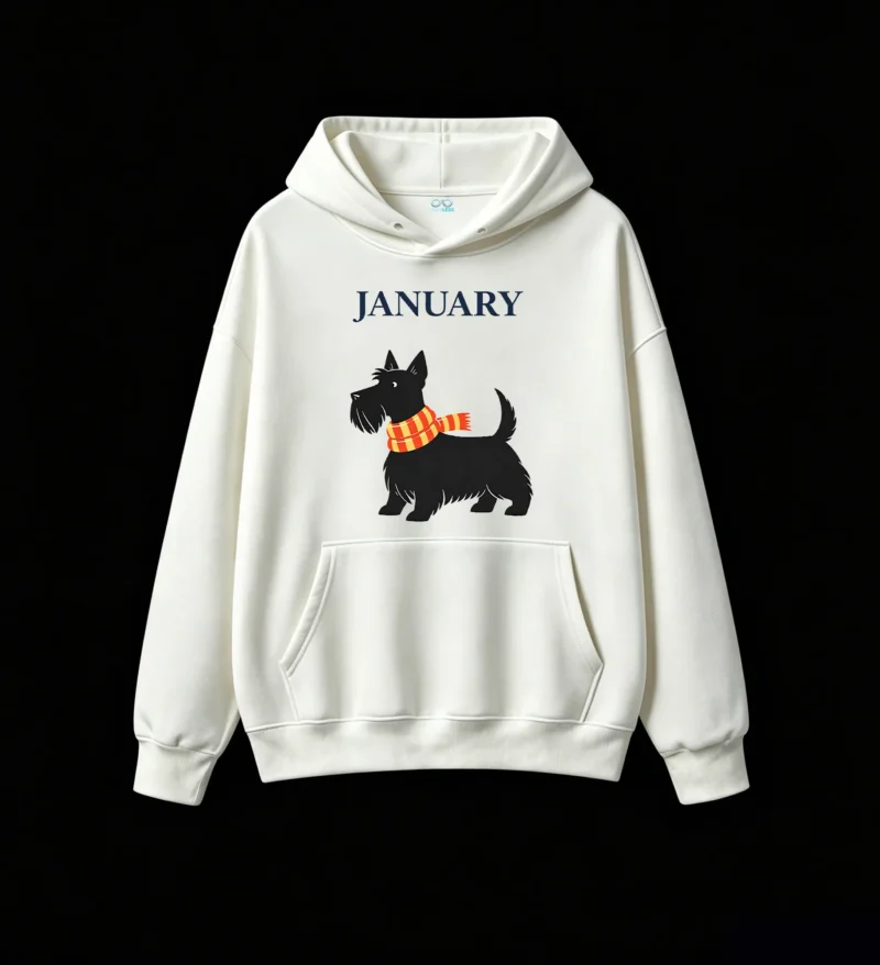 主图_2 Buzo con Capucha Algodón Estampada Scottish Terrier Invierno Casual