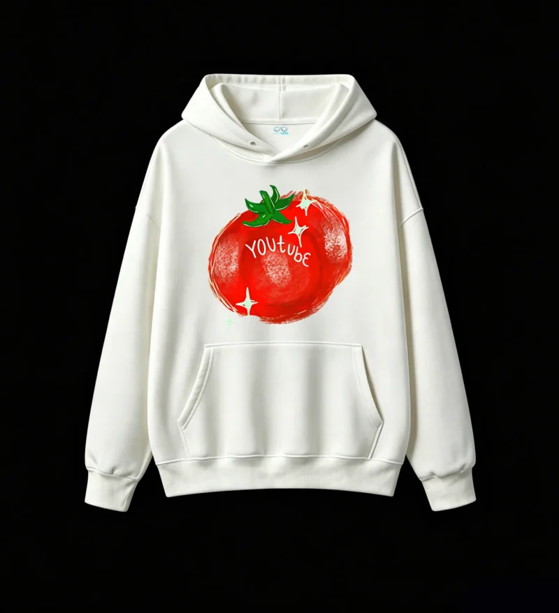 主图_2 Buzo con Capucha Algodón Estampada Tomate Youtube Casual Calidad Premium